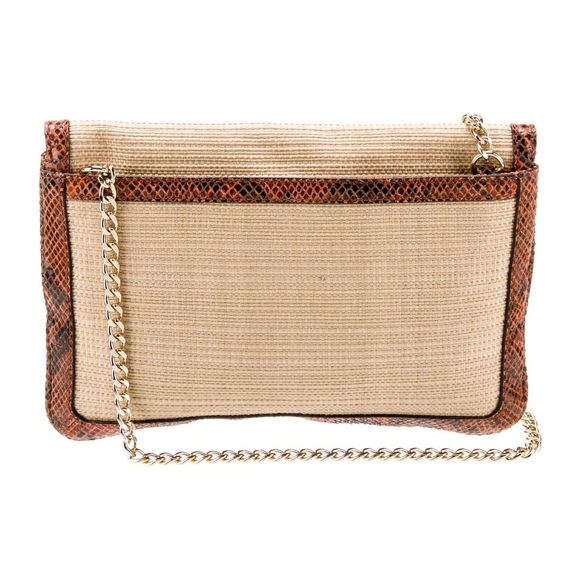 Michael Kors Sloan tweed Raffia shoulder clutch - Picture 5 of 16